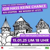 Demo für unsere Demokratie: Gib Hass keine Chance