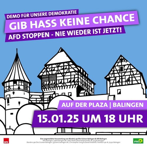 Demo für unsere Demokratie: Gib Hass keine Chance